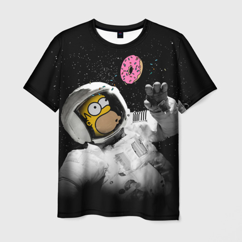 Мужская футболка 3D с принтом Space Homer, вид спереди #2