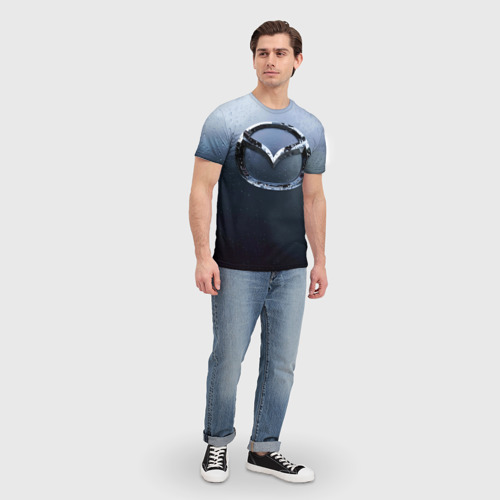 Мужская футболка 3D с принтом Мазда Дождь, вид сбоку #3