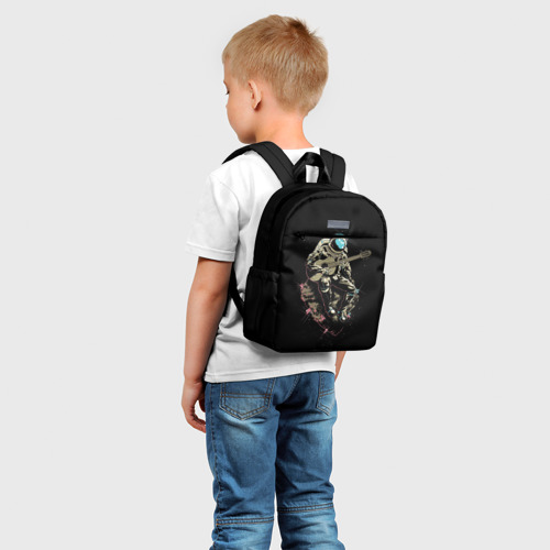Детский рюкзак 3D с принтом Космонавт с гитарой, фото на моделе #1