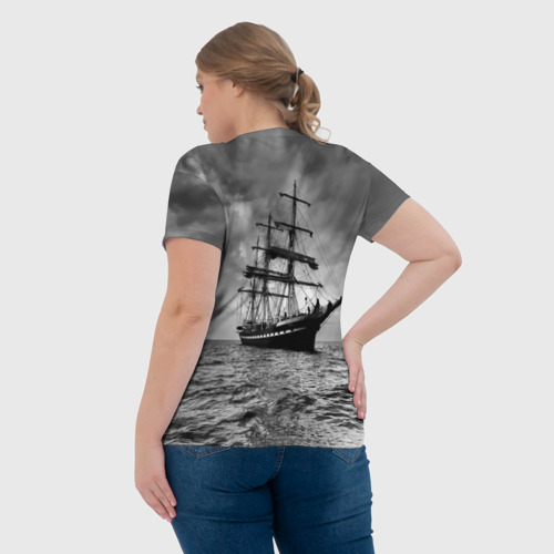 Женская футболка 3D с принтом Пиратский флот России, вид сзади #2