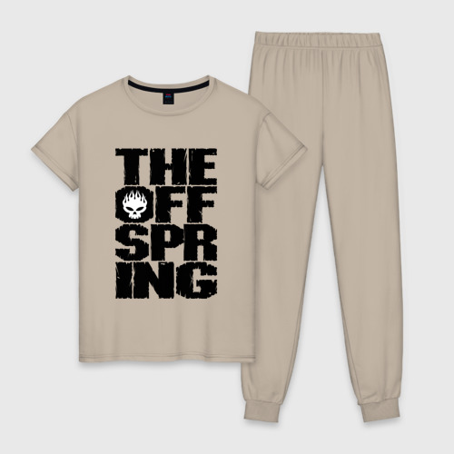 Женская пижама хлопок с принтом The Offspring, вид спереди #2