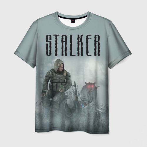 Мужская 3D футболка с принтом Stalker, вид спереди #2