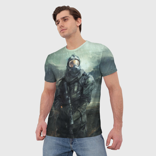 Мужская футболка 3D с принтом Stalker, фото на моделе #1