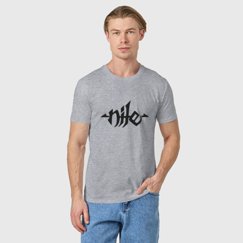 Мужская футболка хлопок с принтом Nile death metal логотип, фото на моделе #1