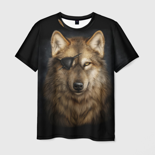 Мужская 3D футболка с принтом Морской волк, вид спереди #2