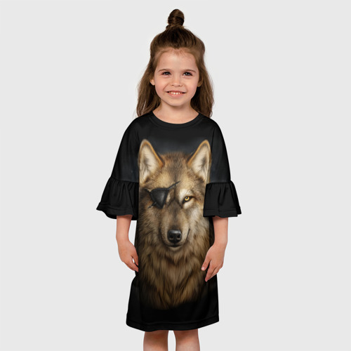 Детское платье 3D с принтом Морской волк, вид сбоку #3
