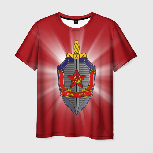 Мужская футболка 3D с принтом КГБ, вид спереди #2