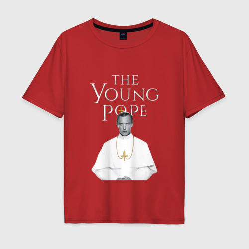 Мужская футболка хлопок Oversize с принтом Молодой Папа | The Young Pope, вид спереди #2