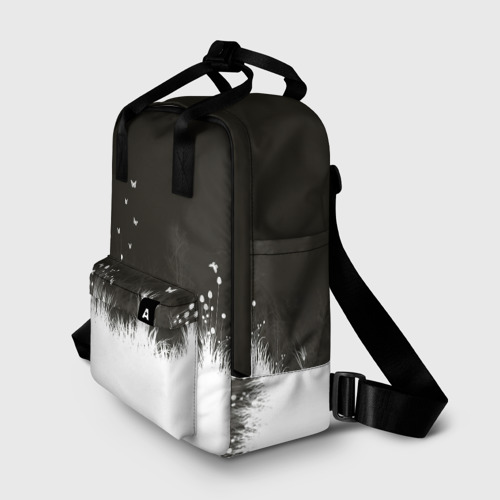 Женский рюкзак 3D с принтом Ночная полянка, фото на моделе #1