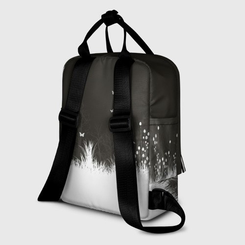 Женский рюкзак 3D с принтом Ночная полянка, вид сзади #1