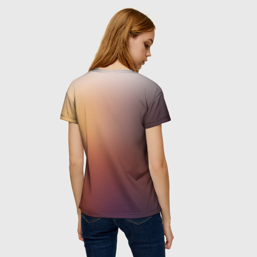 Женская футболка 3D с принтом МЕТРО, вид сзади #2