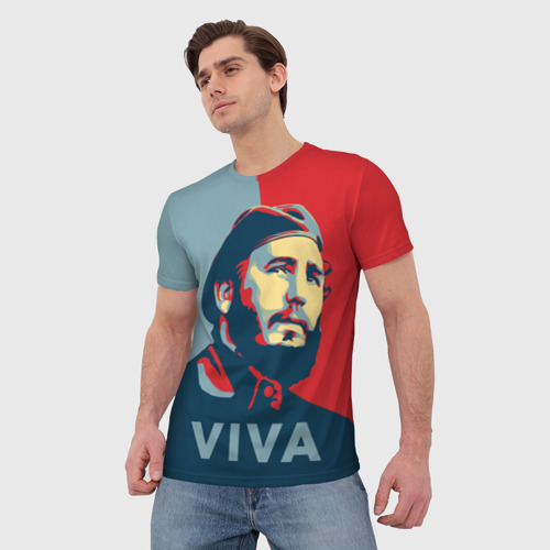 Мужская футболка 3D с принтом Фидель Кастро, фото на моделе #1