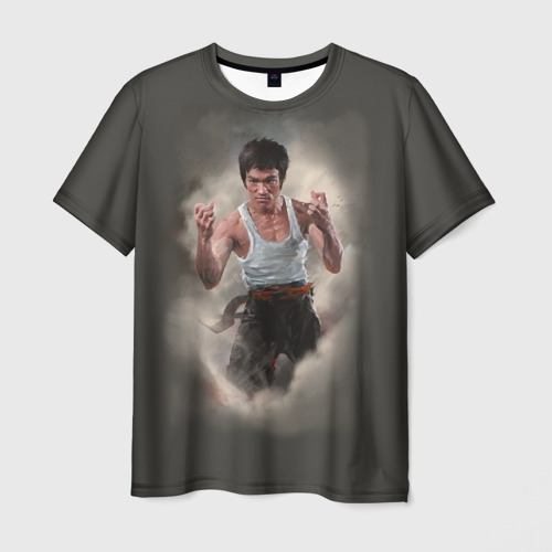 Мужская футболка 3D с принтом Брюс Ли, вид спереди #2