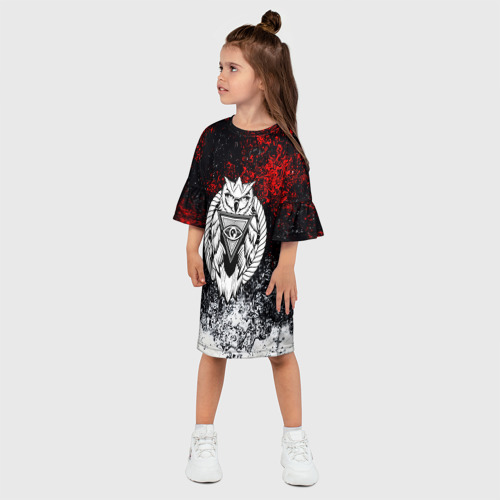 Детское платье 3D с принтом Сова, фото на моделе #1