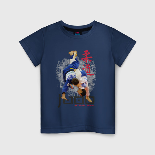 Детская футболка хлопок с принтом Дзюдо, вид спереди #2
