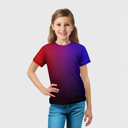 Детская футболка 3D с принтом Градиент 3, вид сбоку #3