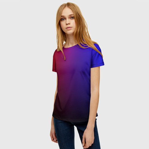 Женская футболка 3D с принтом Градиент 3, фото на моделе #1
