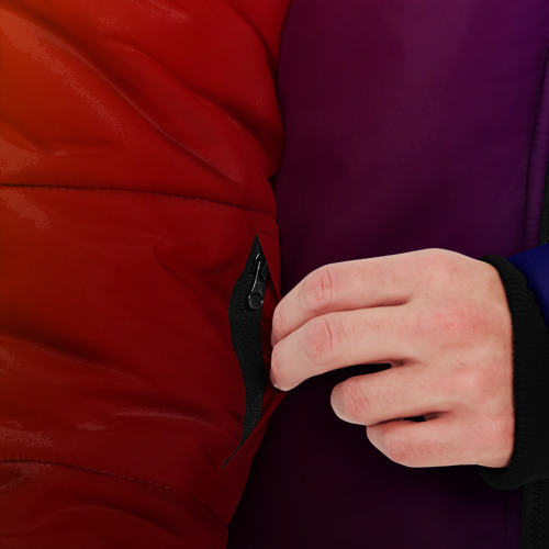 Мужская зимняя куртка 3D с принтом Градиент 3, вид сбоку #3