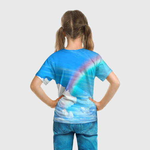 Детская 3D футболка с принтом Единорог, вид сзади #2