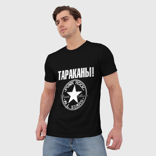 Мужская футболка 3D с принтом Тараканы, фото на моделе #1