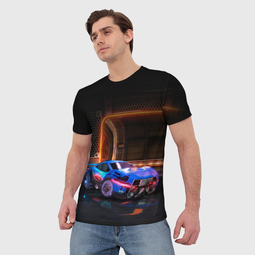 Мужская футболка 3D с принтом Rocket League, фото на моделе #1