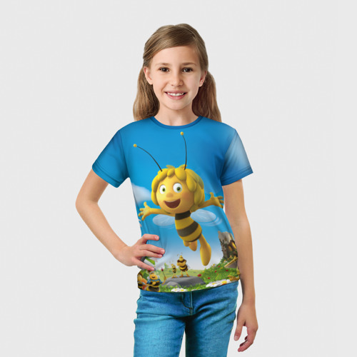 Детская футболка 3D с принтом Пчелка Майя, вид сбоку #3