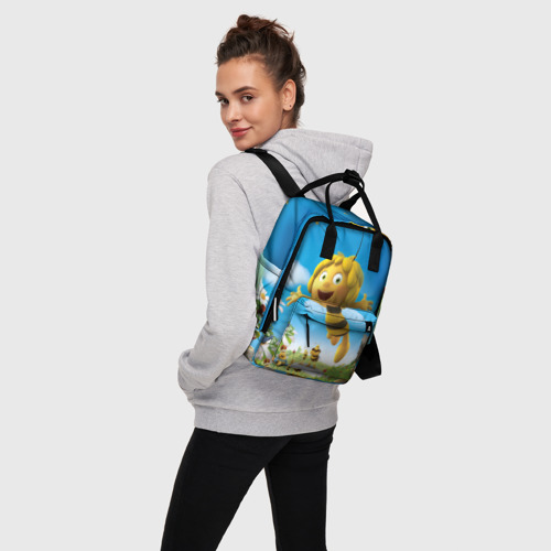 Женский рюкзак 3D с принтом Пчелка Майя, вид сбоку #3