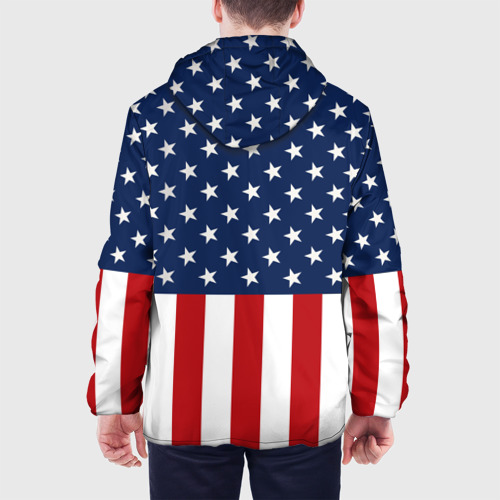Мужская куртка 3D с принтом Флаг США, вид сзади #2.