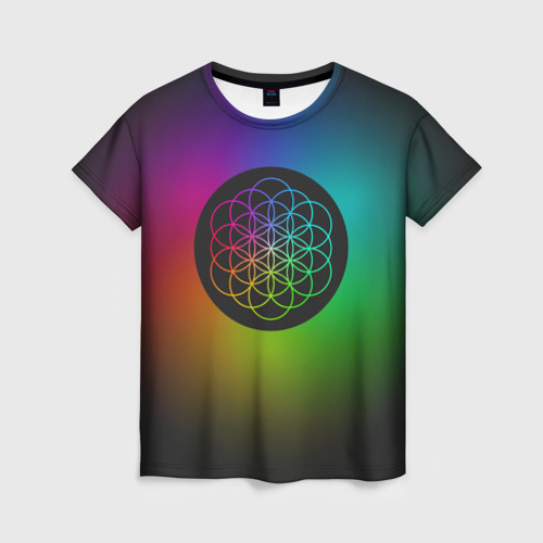 Женская футболка 3D с принтом Coldplay, вид спереди #2