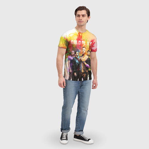 Мужская футболка 3D с принтом Coldplay, вид сбоку #3