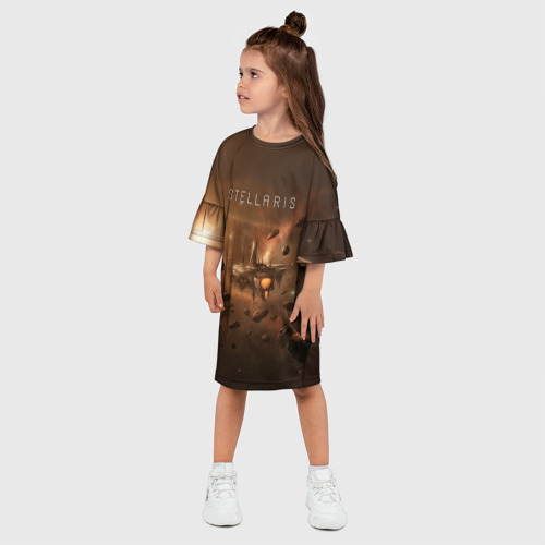 Детское платье 3D с принтом Stellaris, фото на моделе #1