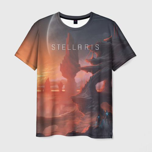 Мужская футболка 3D с принтом Stellaris, вид спереди #2