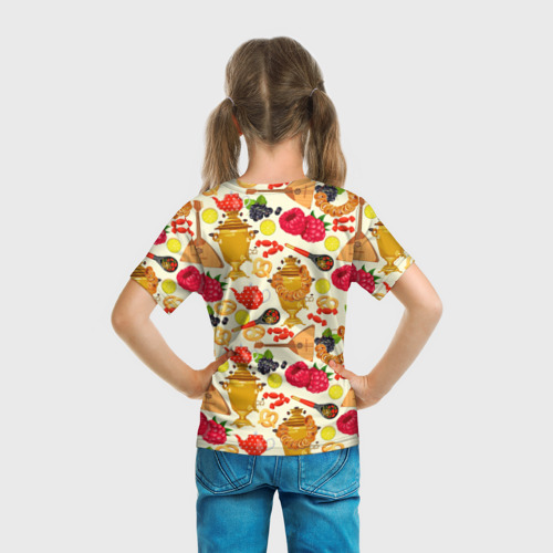 Детская футболка 3D с принтом Народная кухня, вид сзади #2