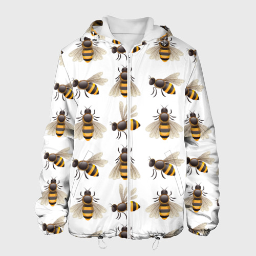 Мужская куртка 3D с принтом Пчелы, вид спереди #2