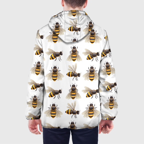 Мужская куртка 3D с принтом Пчелы, вид сзади #2