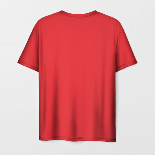 Мужская футболка 3D с принтом Довольный мопс, вид сзади #1