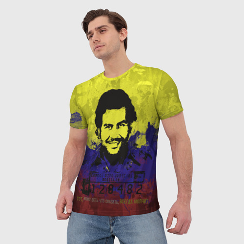 Мужская футболка 3D с принтом Пабло Эскобар, фото на моделе #1