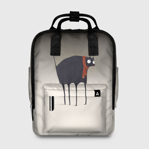 Женский рюкзак 3D с принтом Первый снег, вид спереди #2
