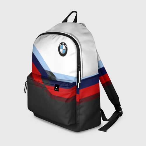Рюкзак 3D с принтом BMW M SPORT | БМВ, вид спереди #2