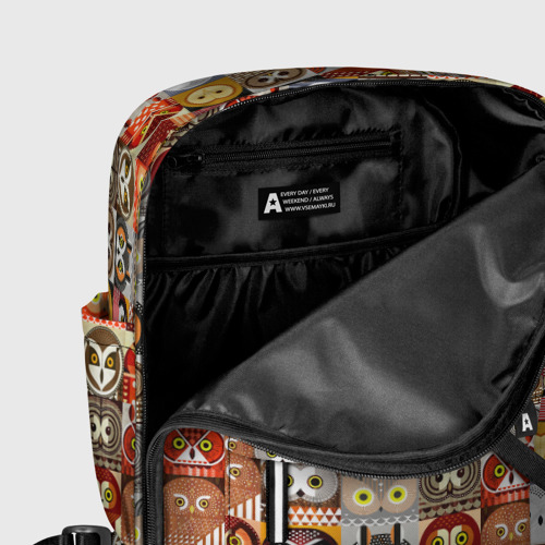 Женский рюкзак 3D с принтом Совы Плитка, фото #5