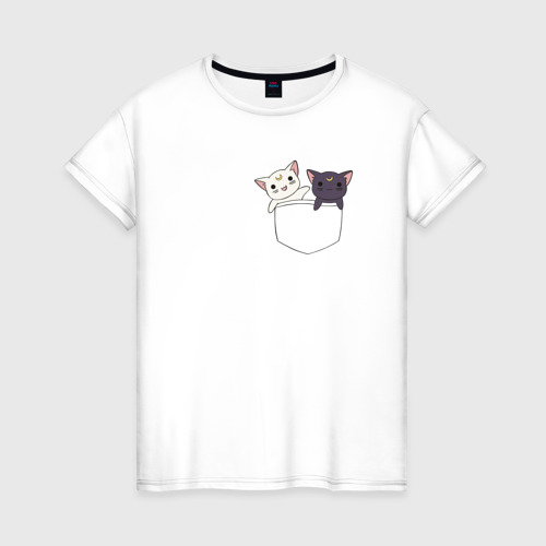 Женская футболка хлопок с принтом Кисы, вид спереди #2
