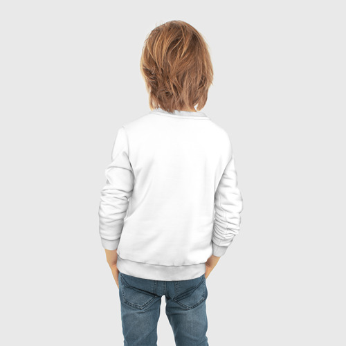 Детский свитшот хлопок с принтом Заряжена на клёв, вид сзади #2
