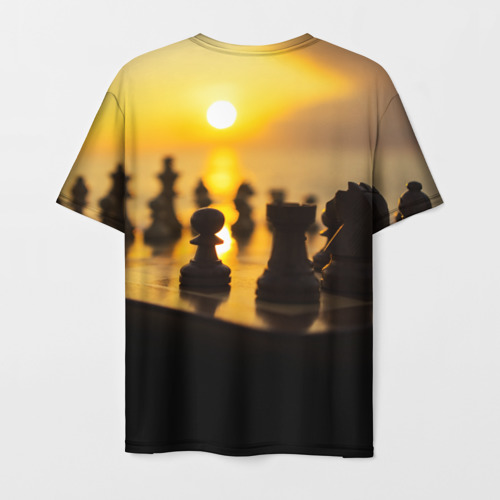 Мужская 3D футболка с принтом Шахматы - это жизнь, вид сзади #1