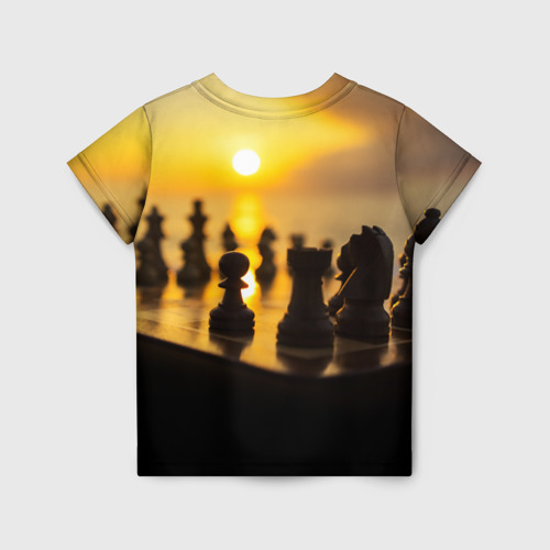 Детская 3D футболка с принтом Шахматы - это жизнь, вид сзади #1