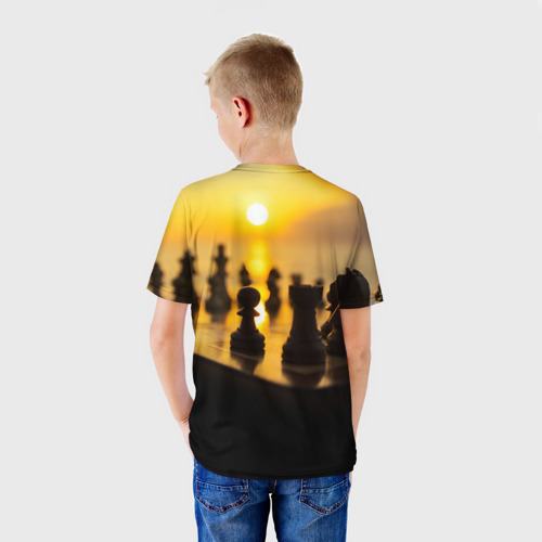 Детская 3D футболка с принтом Шахматы - это жизнь, вид сзади #2