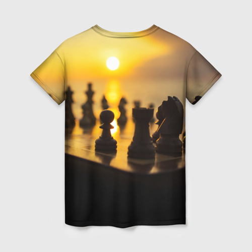 Женская 3D футболка с принтом Шахматы - это жизнь, вид сзади #1