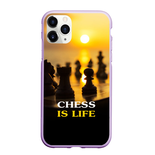 Чехол для iPhone 11 Pro матовый силикон с принтом Шахматы - это жизнь, вид спереди #2