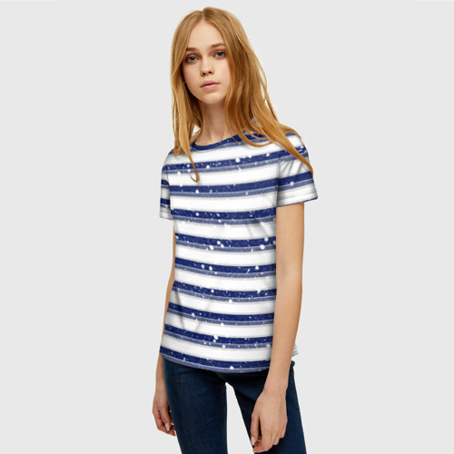 Женская футболка 3D с принтом Морская, фото на моделе #1