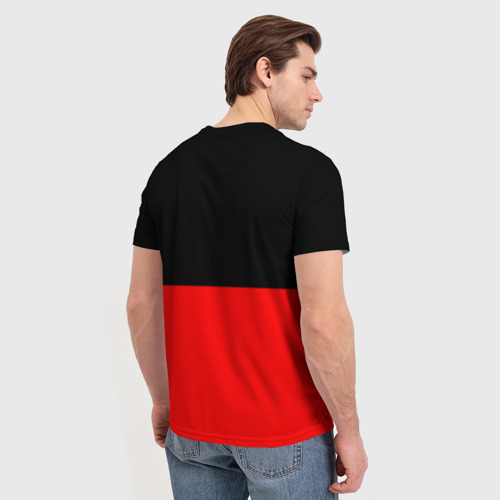 Мужская футболка 3D с принтом Флаг группа Алиса, вид сзади #2
