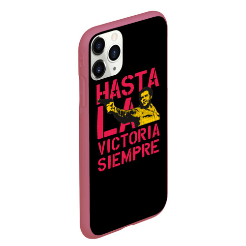 Чехол для iPhone 11 Pro Max матовый с принтом Hasta La Victoria Siempre, вид сбоку #3